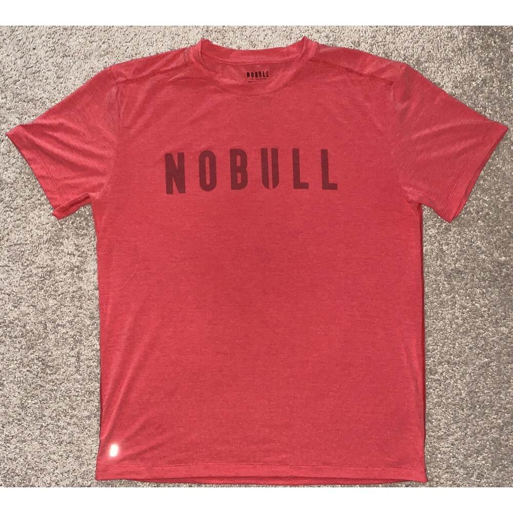 Nobull Shirt Mens Large Red Logo Short Sleeve
